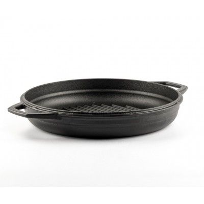 Emaljēta čuguna grila panna Hosse, Black Onyx, Ф22cm - Plakana čuguna panna