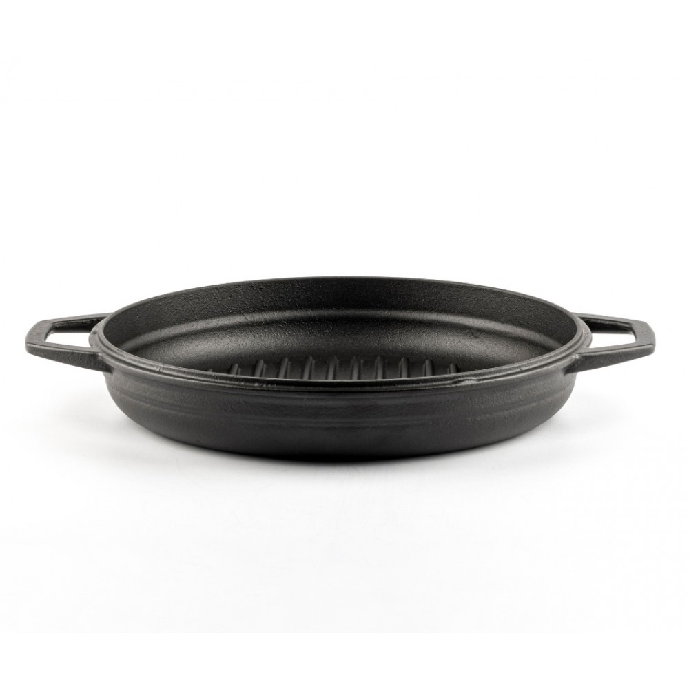 Emaljēta čuguna grila panna Hosse, Black Onyx, Ф22cm | Plakana čuguna panna | Čuguna panna |