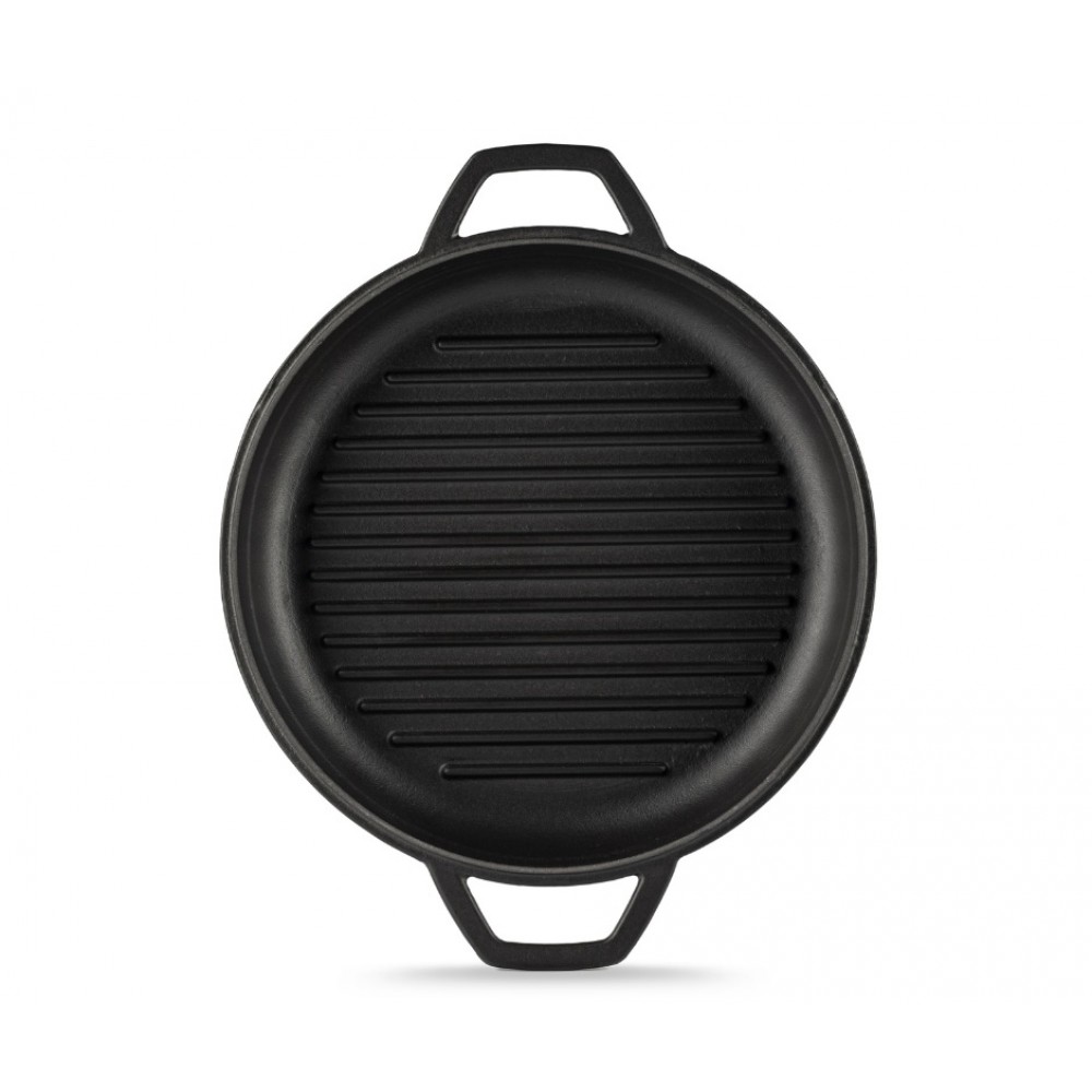 Emaljēta čuguna grila panna Hosse, Black Onyx, Ф22cm | Plakana čuguna panna | Čuguna panna |