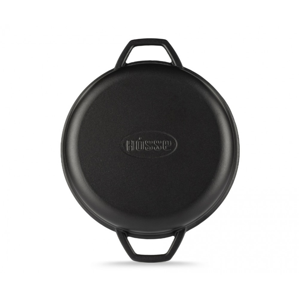 Emaljēta čuguna grila panna Hosse, Black Onyx, Ф22cm | Plakana čuguna panna | Čuguna panna |