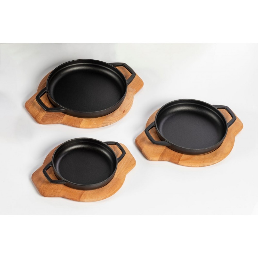 Emaljēta čuguna panna ar diviem rokturiem Hosse, Black Onyx, Ф19cm | Plakana čuguna panna | Čuguna panna |