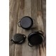 Emaljēta čuguna panna ar diviem rokturiem Hosse, Black Onyx, Ф19cm | Plakana čuguna panna | Čuguna panna |