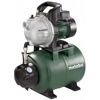 Hidrofora sūknis Metabo HWW 3300/25 G, jauda 900 W, plūsma 3300 l/h, pacelšanas augstums 45 m, tvertnes tilpums 24 L - Centrālā apkure