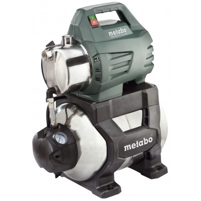 Vienfāzes hidrofora ūdens sūknis METABO HWW 4500/25 INOX PLUS, jauda 1300 W, plūsma 4500 l/h, pacelšanas augstums 48 m, tvertnes tilpums 24 L - Centrālā apkure