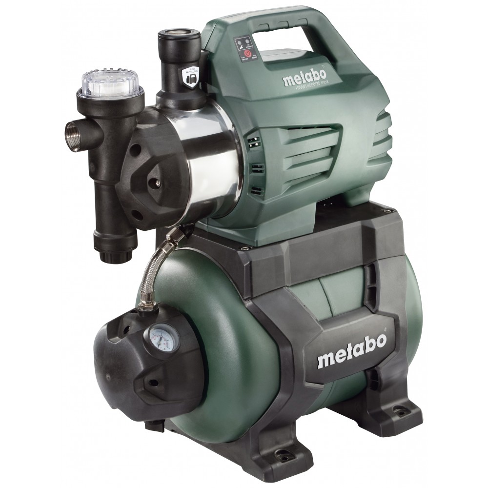 Vienfāzes hidrofora sūknis METABO HWWI 4500/25 Inox, jauda 1300 W, plūsmas ātrums 4500 l/h, pacelšanas augstums 48 m, tvertnes tilpums 24 L