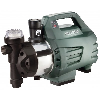 Ūdens sūknis ar hidroforu un elektronisko spiediena slēdzi METABO HWAI 4500 INOX, jauda 1300 W, spiediens 4.8 bāri - Centrālā apkure