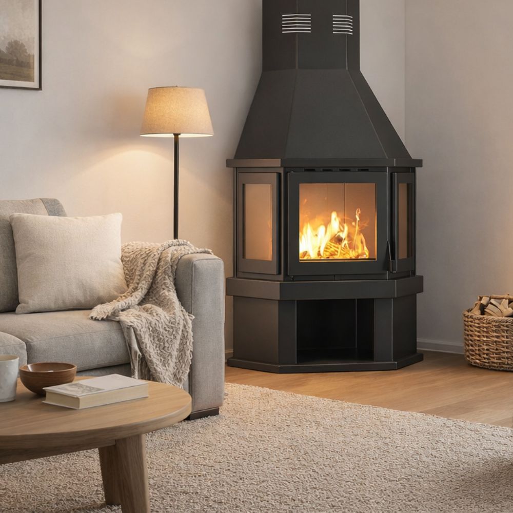 Wood burning stove Balkan Energy FS AERO PRISMA, 16.20kW |  |  |