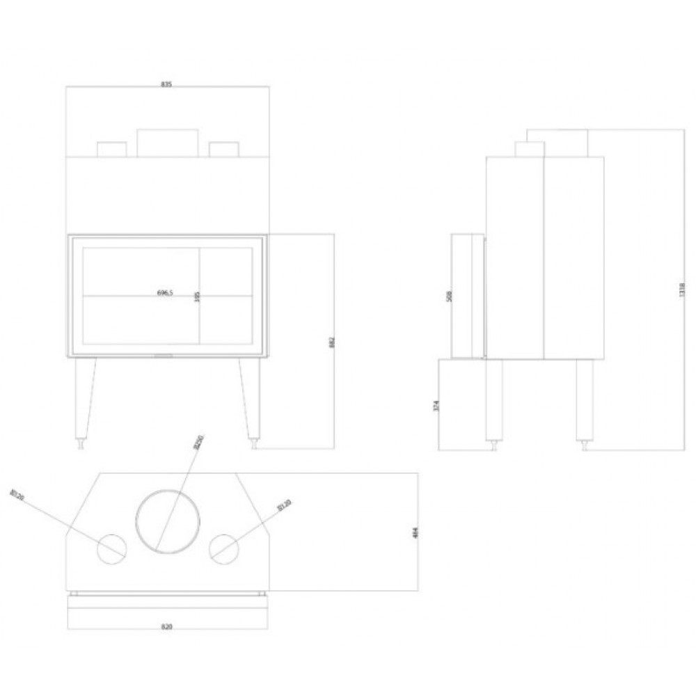 Kamīna kurtuve Balkan Energy ATS STABLE AIR 800, ar gaisa vadiem, 15.95kW | Kamīnu kurtuves | Kamīni |