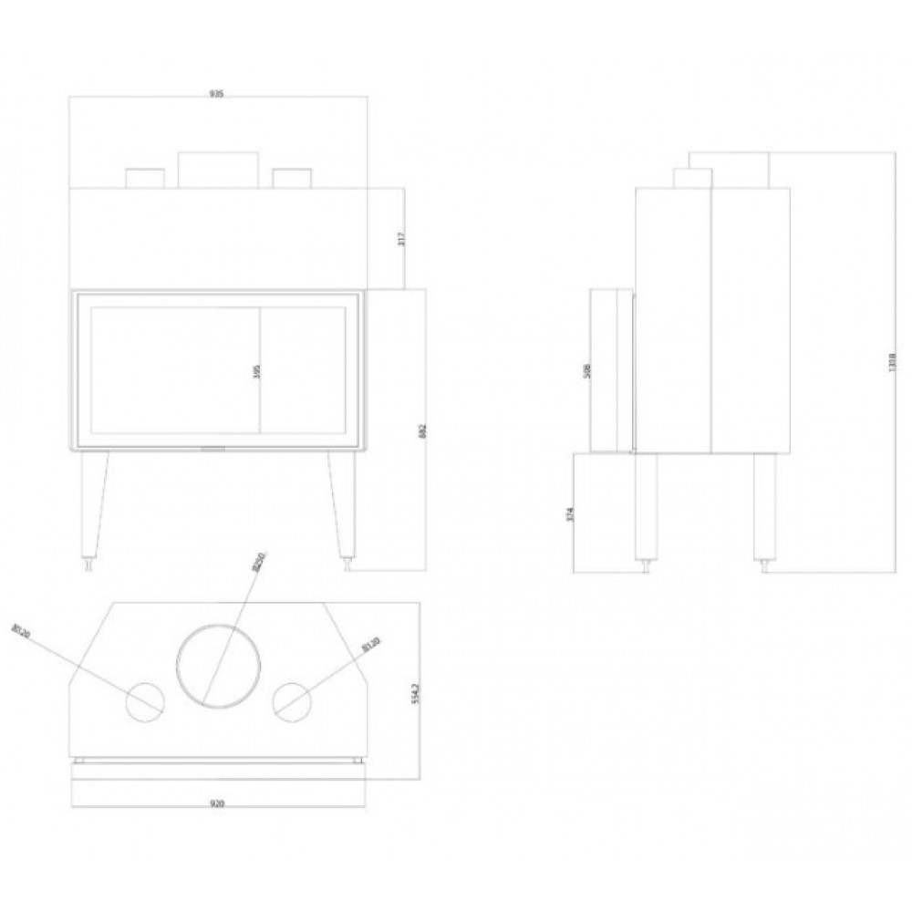 Kamīna kurtuve Balkan Energy ATS STABLE AIR 900, ar gaisa vadiem, 19.59kW | Kamīnu kurtuves | Kamīni |
