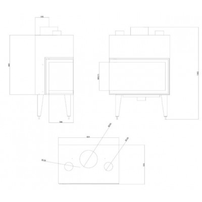 Kamīna kurtuve Balkan Energy ATS STABLE AIR CORNER 800, ar gaisa vadiem, pa kreisi, 15.15kW - Preču salīdzināšana