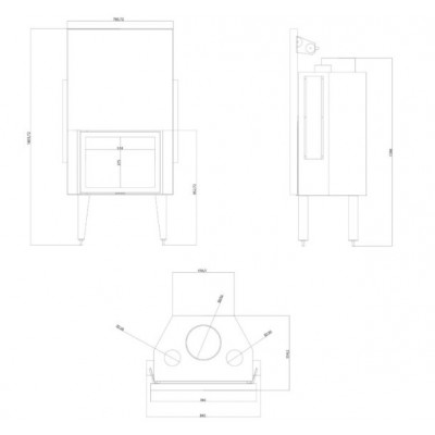 Kamīna kurtuve Balkan Energy ATS STRAIGHT AIR 700, ar gaisa vadiem, 14.89kW - Preču salīdzināšana