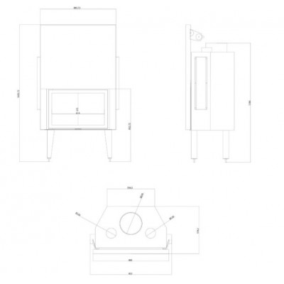Kamīna kurtuve Balkan Energy ATS STRAIGHT AIR 800, ar gaisa vadiem, 15.95kW - Preču salīdzināšana