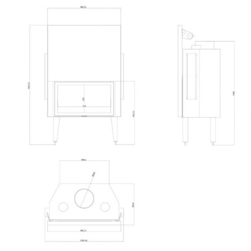 Kamīna kurtuve Balkan Energy ATS STRAIGHT AIR 900, ar gaisa vadiem, 19.95kW | Kamīnu kurtuves | Kamīni |