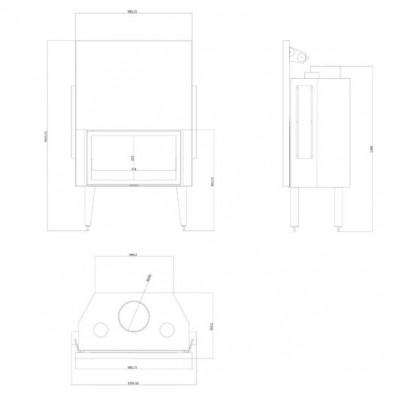 Kamīna kurtuve Balkan Energy ATS STRAIGHT AIR 900, ar gaisa vadiem, 19.95kW - Preču salīdzināšana