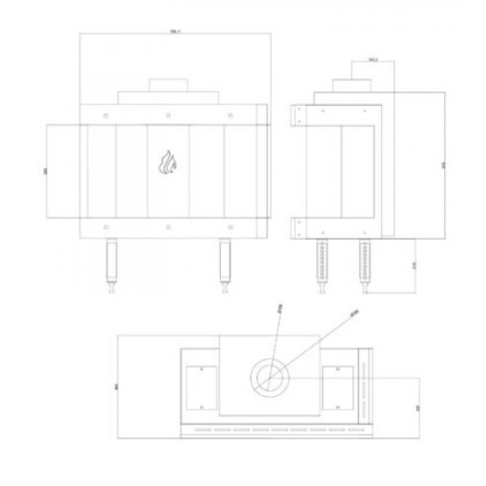 Gāzes kamīns Balkan Energy GAS CORNER 70, 7.8kW | Dujiniai židiniai | Kamīni |