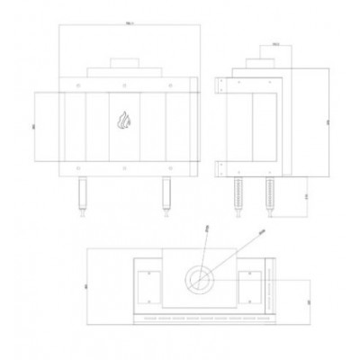 Gāzes kamīns Balkan Energy GAS CORNER 70, 7.8kW - Gāzes kamīni