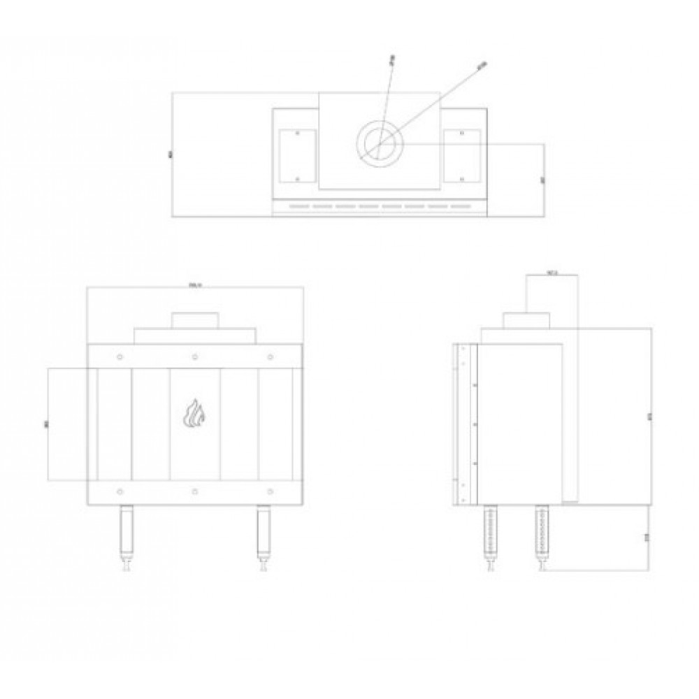 Gāzes kamīns Balkan Energy GAS STRAIGHT 70, 7.8kW | Dujiniai židiniai | Kamīni |