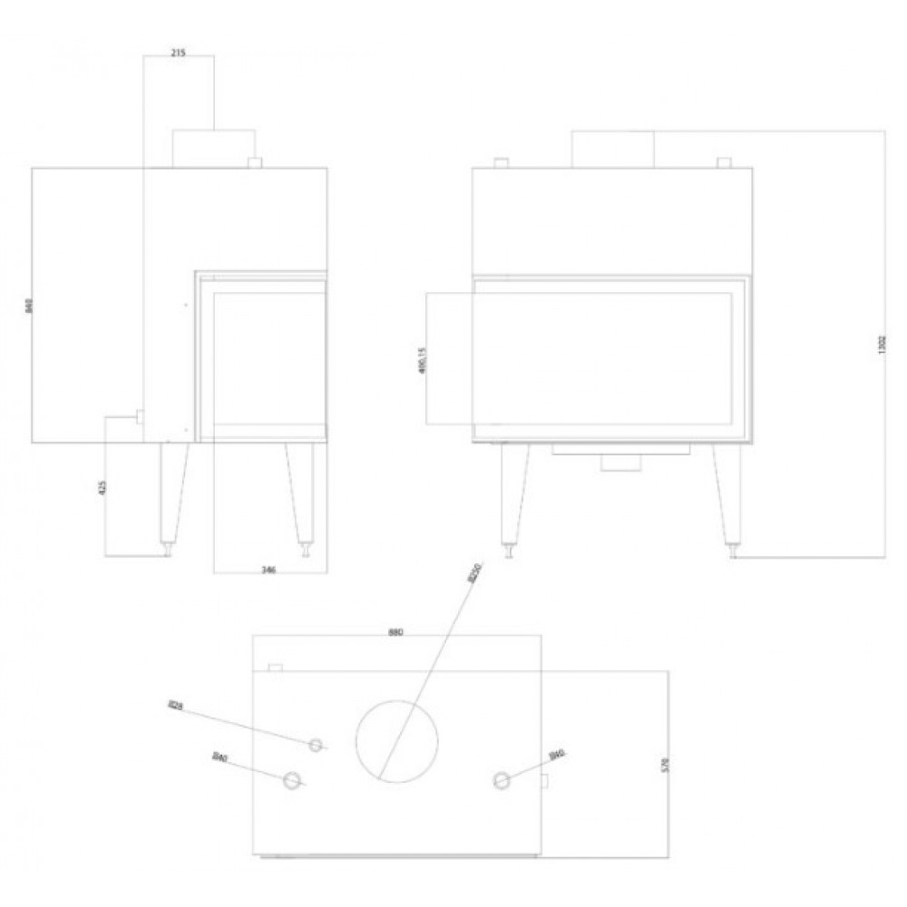 Central apkures kamīna kurtuve Balkan Energy ATS STABLE HYDRO CORNER 800, pa kreisi, 24.58kW | Central apkures kamīnu kurtuves | Kamīni |