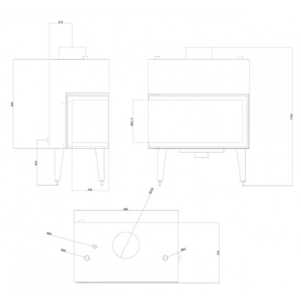 Central apkures kamīna kurtuve Balkan Energy ATS STABLE HYDRO CORNER 900, pa kreisi, 27.23kW | Central apkures kamīnu kurtuves | Kamīni |