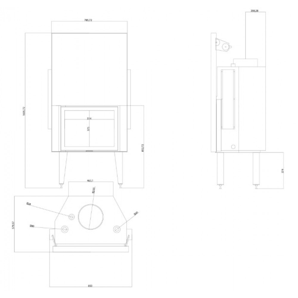 Central apkures kamīna kurtuve Balkan Energy ATS STRAIGHT HYDRO 700, 24.56kW | Central apkures kamīnu kurtuves | Kamīni |
