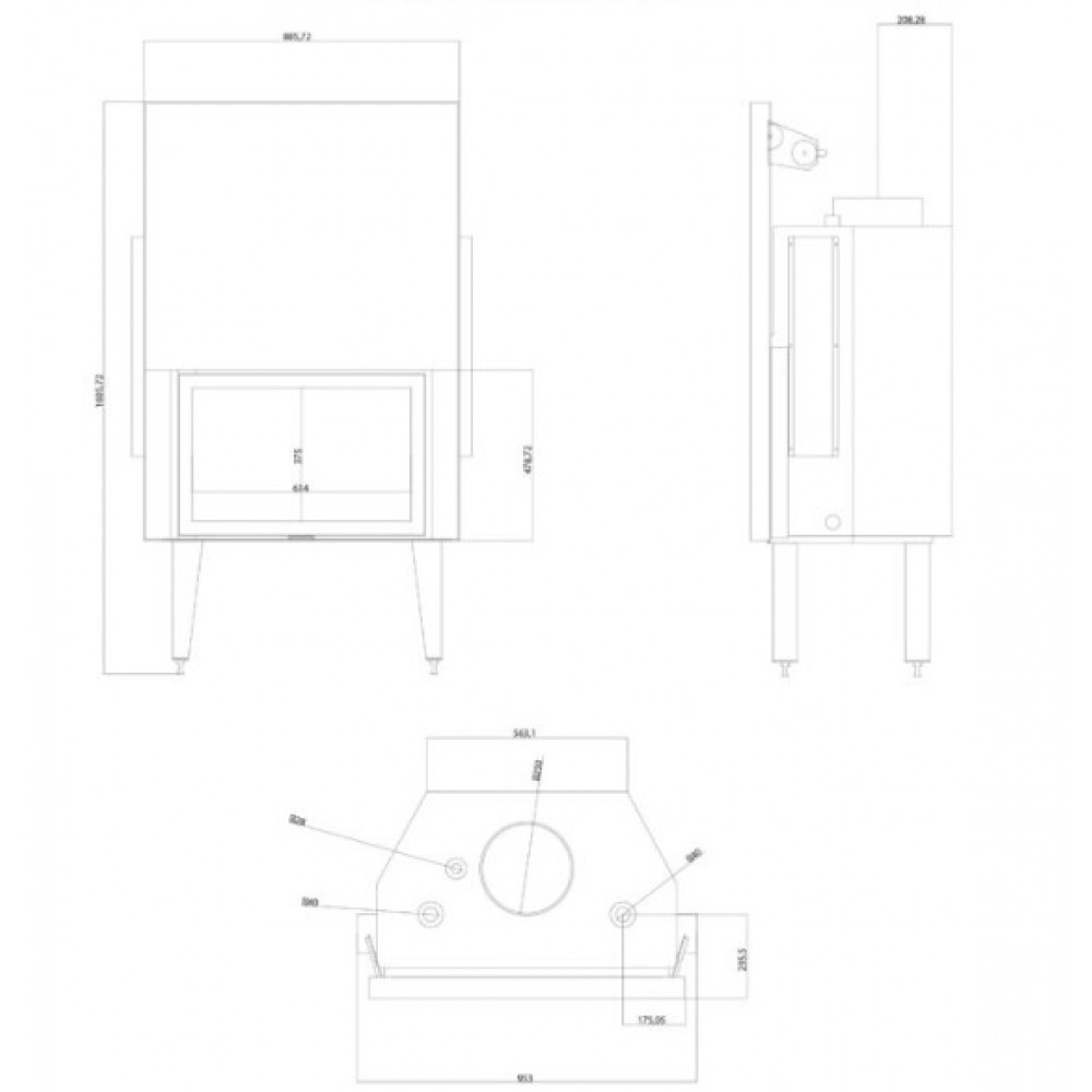 Central apkures kamīna Balkan Energy ATS STRAIGHT HYDRO 800, 29.58kW | Central apkures kamīnu kurtuves | Kamīni |