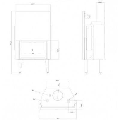 Central apkures kamīna Balkan Energy ATS STRAIGHT HYDRO 800, 29.58kW - Central apkures kamīnu kurtuves