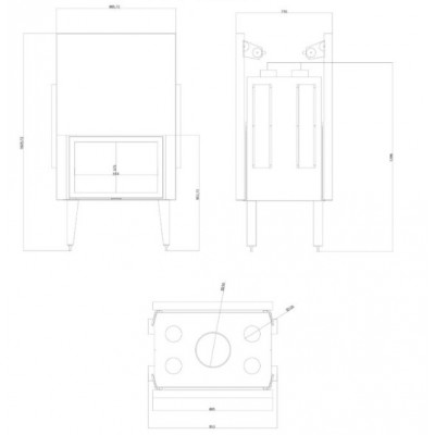 Kamīna kurtuve Balkan Energy ATS TUNNEL AIR 800, ar gaisa vadiem, 16.1kW - Preču salīdzināšana