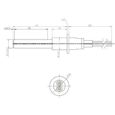 Keramiskā aizdedze granulu krāsnīm MCZ, RED un citiem, kopējais garums 107 mm, 315W - Granulu krāsns rezerves daļas