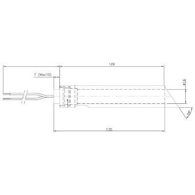 Aizdedzes komplekts ar vadotnes cauruli granulu krāsnīm Jotul, Ravelli un citiem, garums 144 mm, 350W - Granulu krāsns rezerves daļas