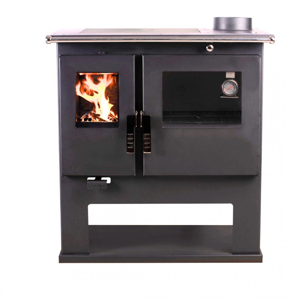 Malkas plīts Verso CS Inox Labā ar nerūsējošā tērauda cepeškrāsni, 7.7kW | Malkas krāsnis ar cepeškrāsni | Malkas krāsnis |