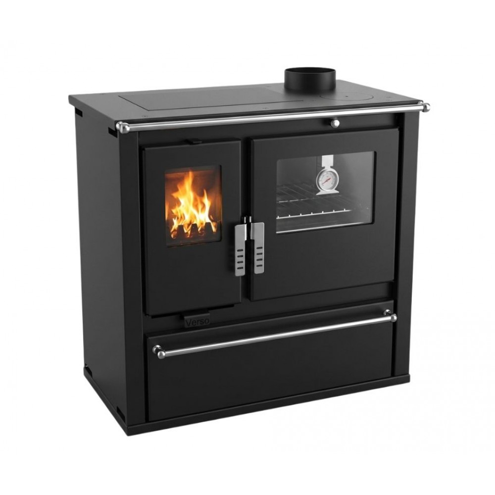 Malkas plīts Verso CS Plus ar nerūsējošā tērauda cepeškrāsni un tērauda virsmu, Melna, Labā, 7.7kW