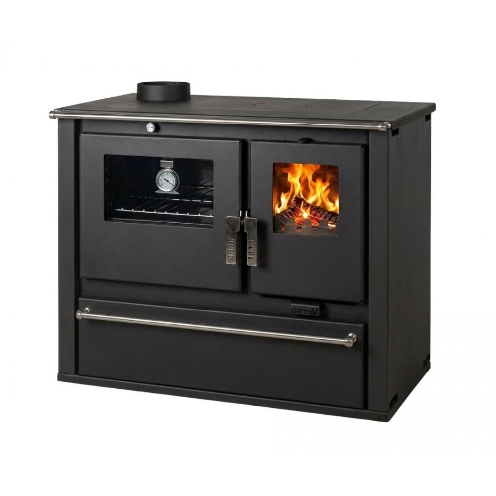Malkas plīts Verso CS Plus ar tērauda cepeškrāsni un tērauda virsmu, Melna, Kreisā, 7.7kW