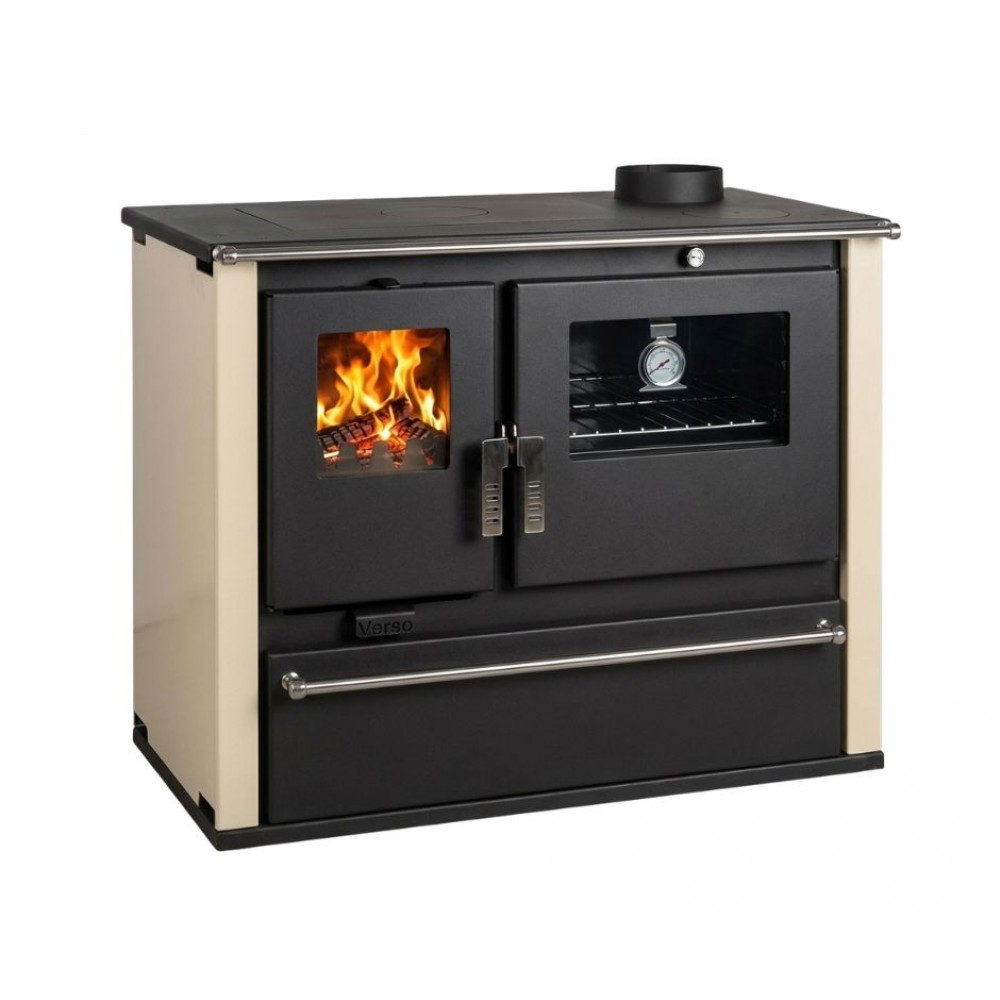 Malkas plīts Verso CS Plus ar tērauda cepeškrāsni un tērauda virsmu, Ziloņkaula, Labā, 7.7kW