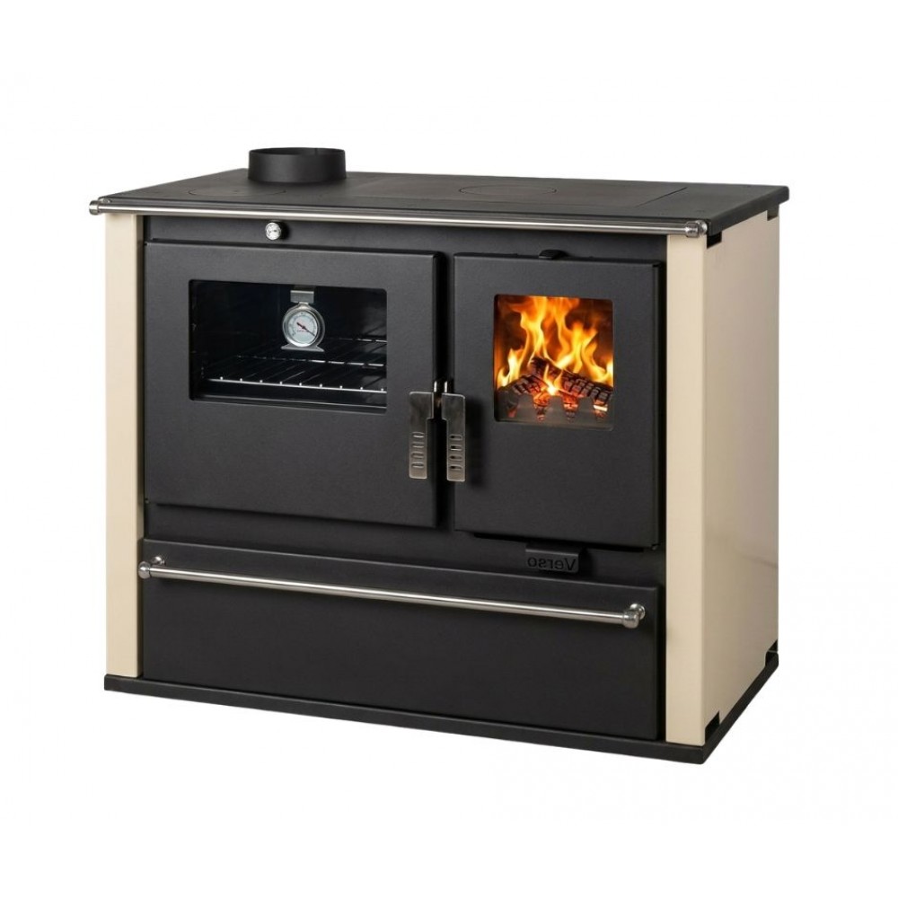 Malkas plīts Verso CS Plus ar tērauda cepeškrāsni un tērauda virsmu, Ziloņkaula, Kreisā, 7.7kW