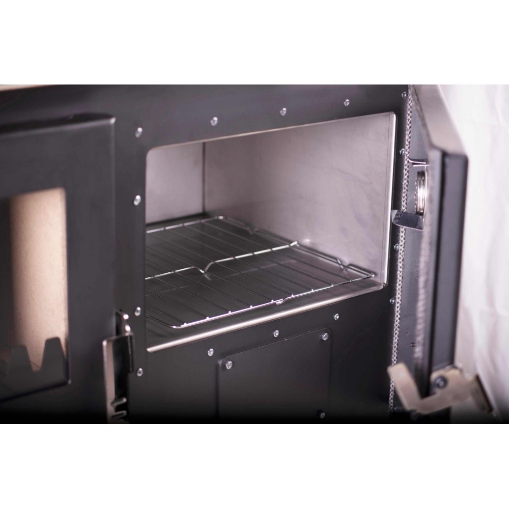Malkas plīts Verso CS Inox Labā ar nerūsējošā tērauda cepeškrāsni, 7.7kW | Malkas krāsnis ar cepeškrāsni | Malkas krāsnis |