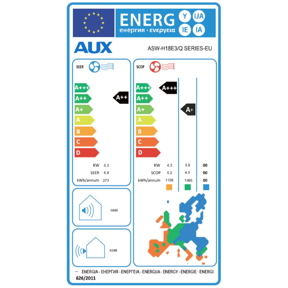 Gaisa kondicionieris ar WiFi AUX Q-PLUS inverteris, 18000 BTU |  |  |
