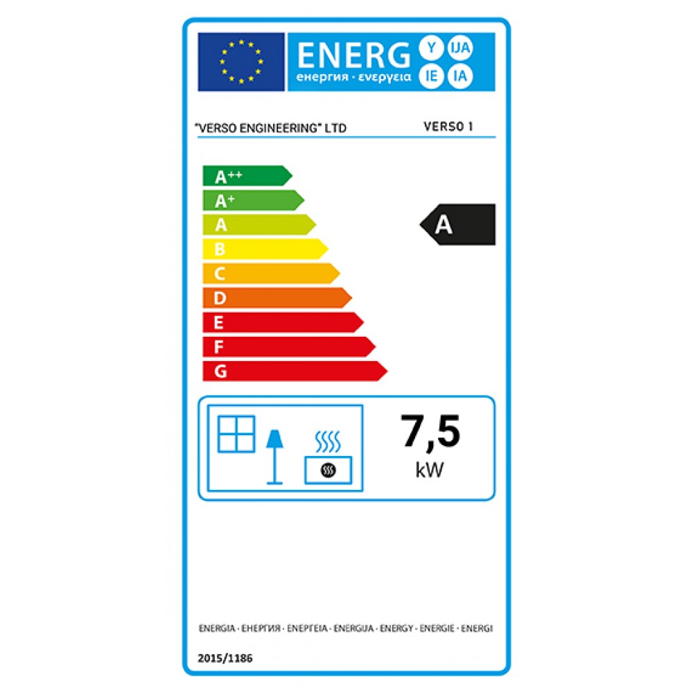 Malkas krāsns Verso 1, 7.5kW | Malkas krāsnis gaiss | Malkas krāsnis |