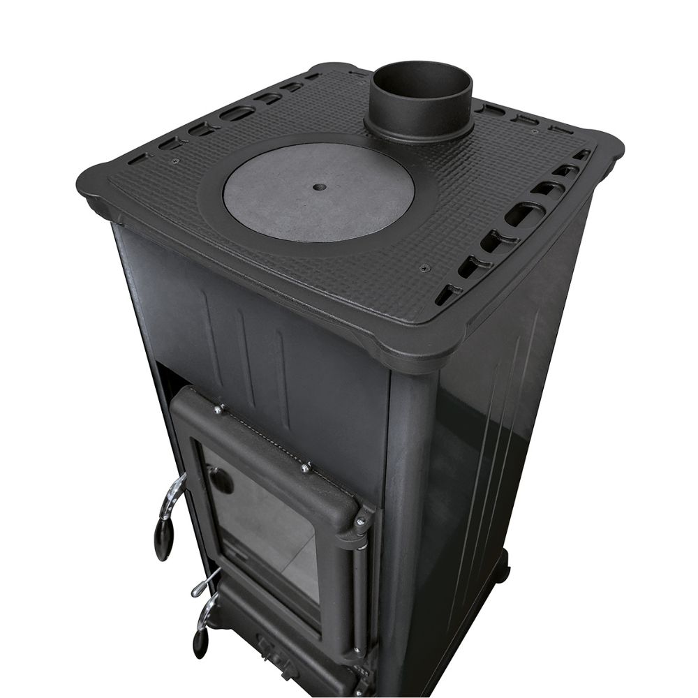 Itāļu malkas krāsns ar plīts virsmu La Nordica Emiliana, melns, 6.5kW | Malkas krāsnis ar gaisa apkuri | Malkas krāsnis |