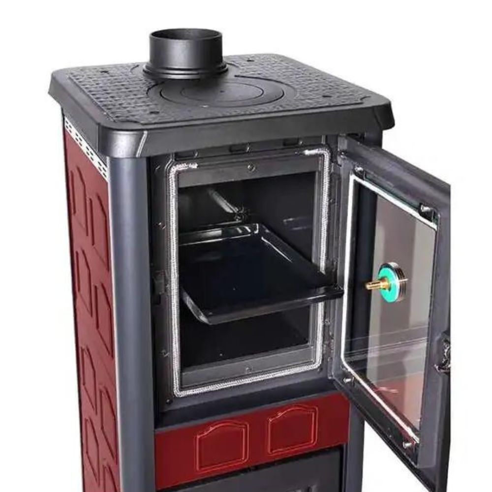 Itāļu malkas krāsnis ar cepeškrāsni La Nordica Gemma Forno, sarkans, 7.3kW | Malkas krāsnis ar gaisa apkuri | Malkas krāsnis |