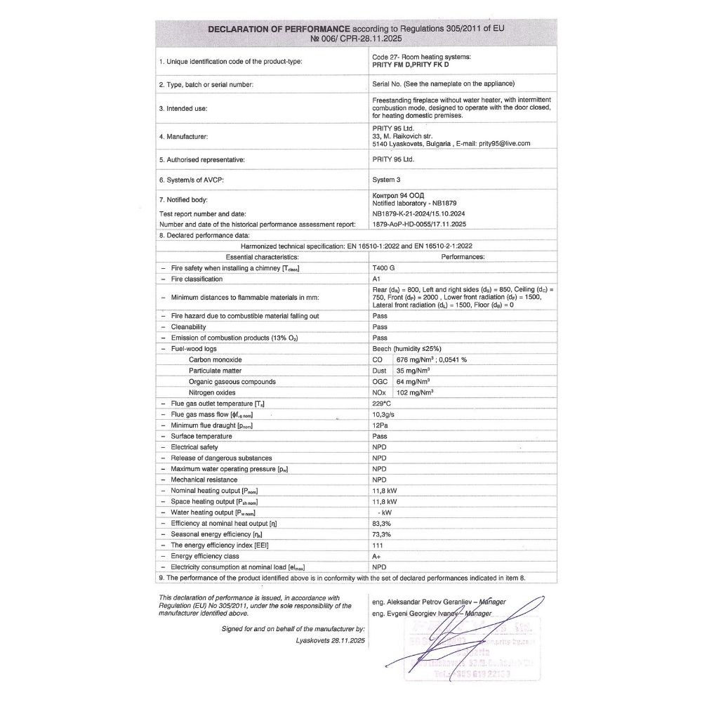 Malkas krāsns ar cepeškrāsni Prity FM D EKO, 11,8 kW | Malkas krāsnis ar gaisa apkuri | Malkas krāsnis |