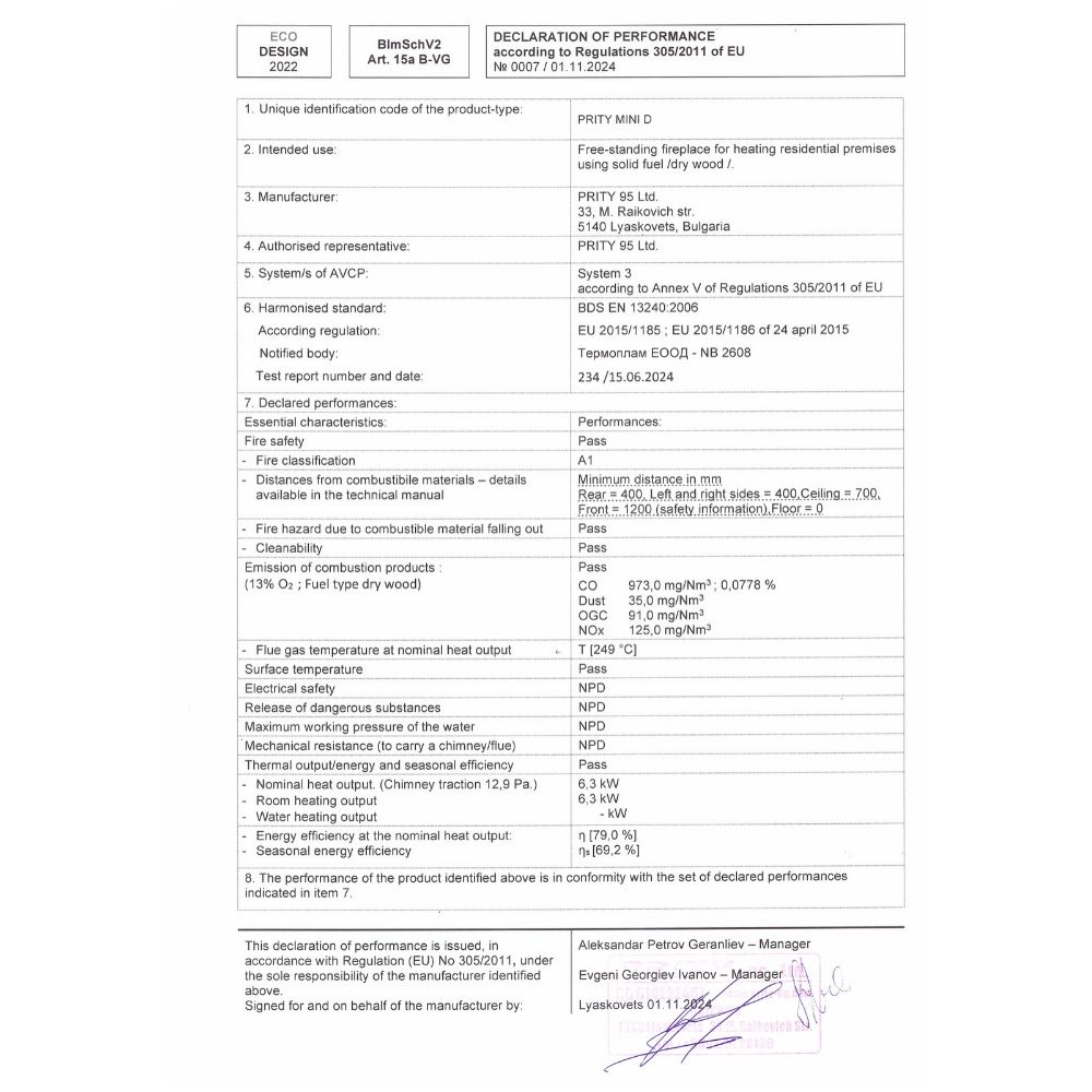 Malkas krāsns Prity Mini D, 6,3 kW | Malkas krāsnis ar gaisa apkuri | Malkas krāsnis |