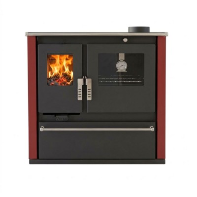 Malkas plīts Verso CS Plus ar nerūsējošā tērauda cepeškrāsni un tērauda virsmu, Sarkana, Labā, 7.7kW - Verso