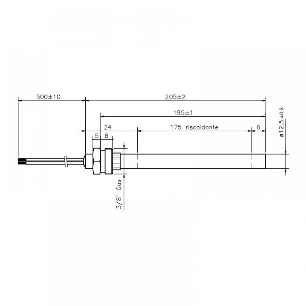 Aizdedze granulu krāsnīm Clam, kopējais garums 205mm, 400W | Aizdedzes granulu krāsnīm | Granulu krāsns rezerves daļas |