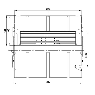 Centrbēdzes ventilators EBM granulu krāsnīm Edilkamin, Karmek One, Citi plūsma 590 m³/h - EBM