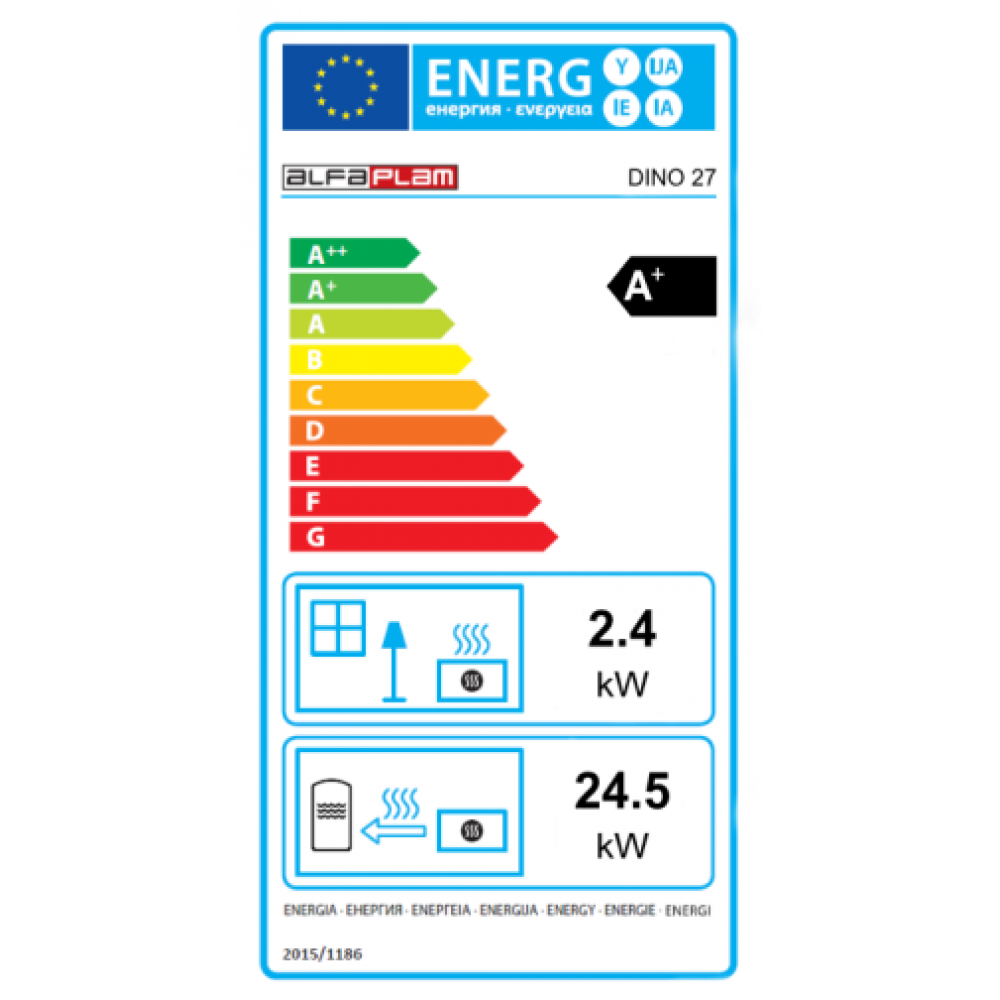 Centrālapkures granulu krāsns Alfa Plam Dino 27, Brūns, 27 kW | Centrālapkures granulu krāsnis | Granulu krāsnis |