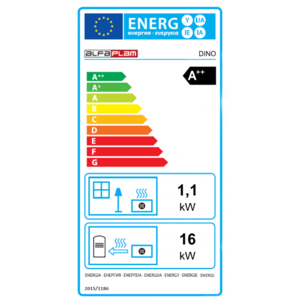 Centrālapkures granulu krāsns Alfa Plam Dino, Brūns, 17 kW | Centrālapkures granulu krāsnis | Granulu krāsnis |