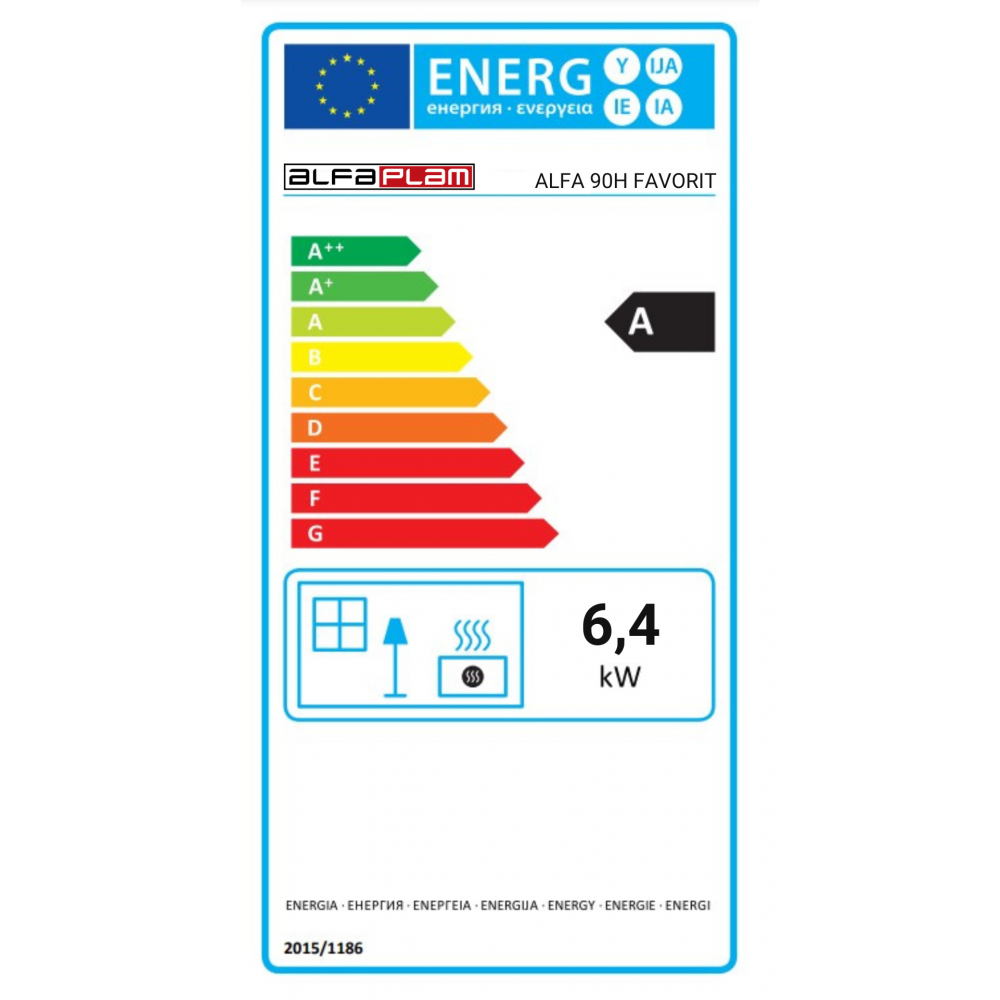 Malkas plīts Alfa Plam Alfa 90 H Favorit Balts Kreisais, 6.4kW | Malkas plītis | Malka |