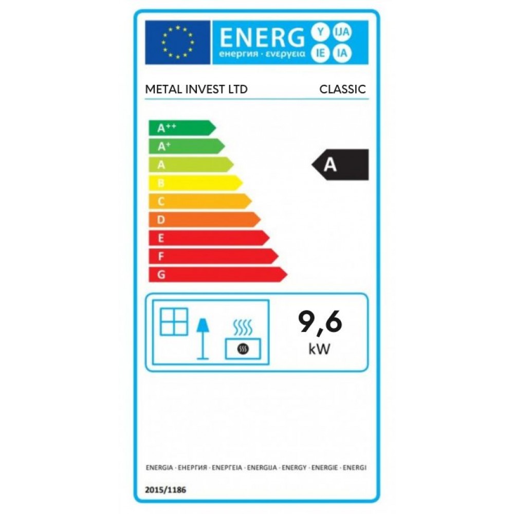 Malkas krāsns Metalik ar cietu čuguna augša, 9.6 kW | Malkas krāsnis gaiss | Malkas krāsnis |