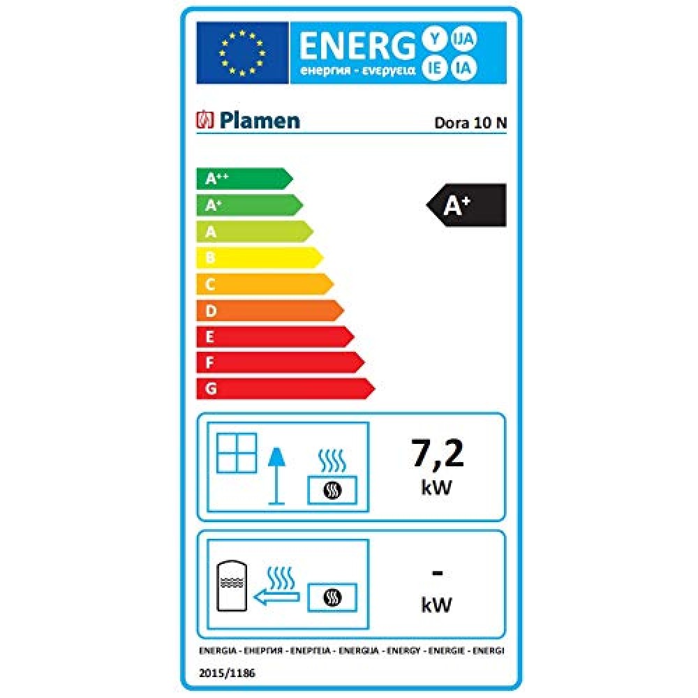 Malkas krāsns Plamen Dora 10N, 7.2kW | Malkas krāsnis ar gaisa apkuri | Malkas krāsnis |