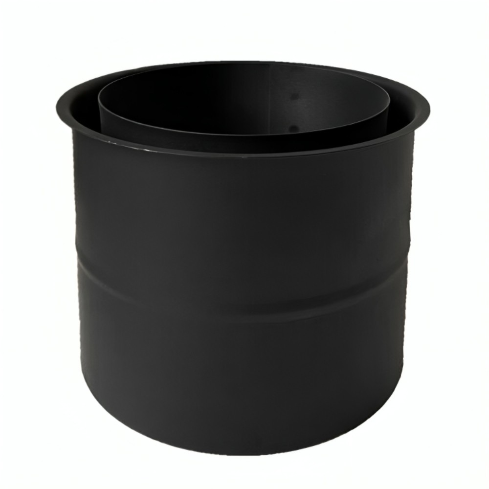 Dubultā dūmvada rozete MK NERO, tērauds, melns, 115mm, Ø130 | Dūmvadu caurules | Skursteņi |